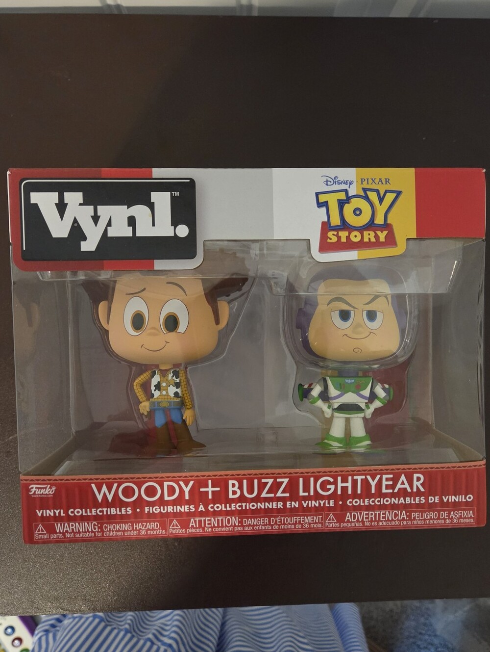 Toy Story Woody + Buzz Lightyear Vynl Kids Collectible Figures - Red/White Box